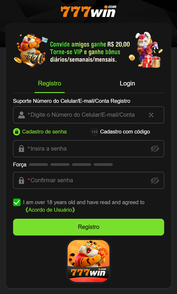 Cadastro rápido e seguro na 777win.com